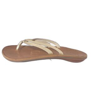 Olukai  Kapehe Luana Leather Beach Sandals in Tapa Sahara Women's 10